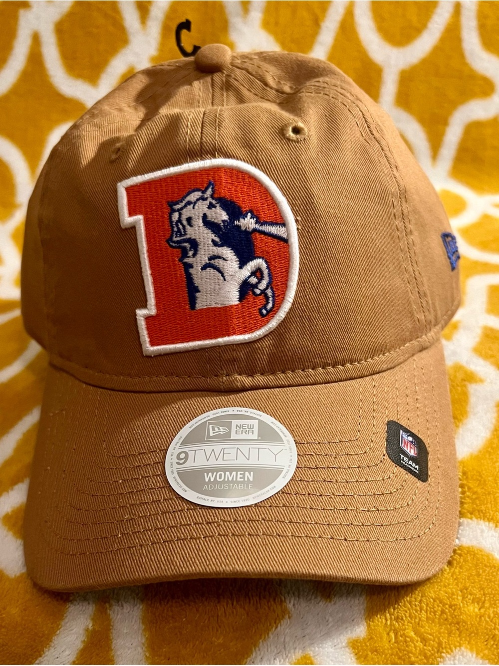 New Era 9TWENTY Denver Broncos NFL Women’s Adjustable Cap Hat Tan/Orange